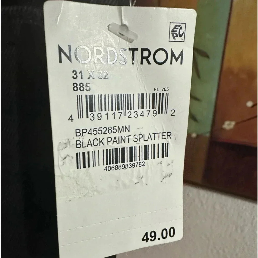 BP black paint splatter design jeans size 31/30 - Picture 6 of 10